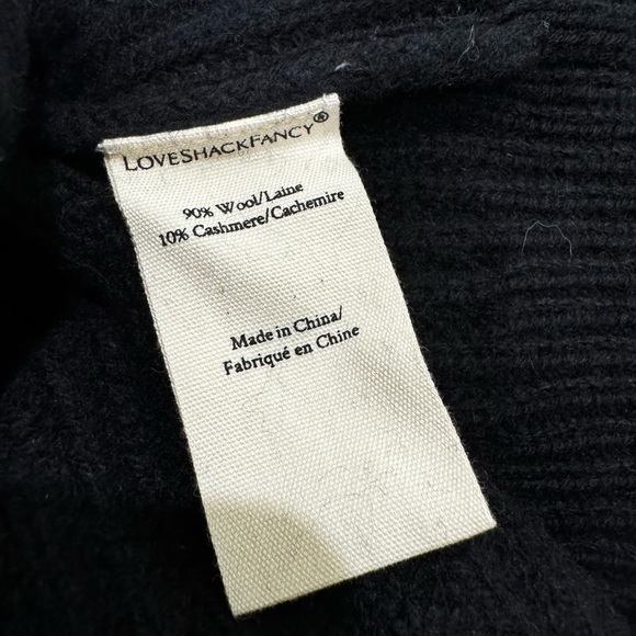 NWT LoveShackFancy Womens Frances Black Knitted Cropped cardigan Size Large $495 - Picture 10 of 11